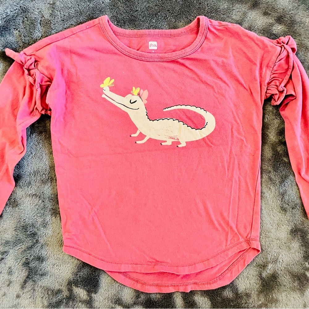 Tea collection crocodile long sleeve shirt size 5T
